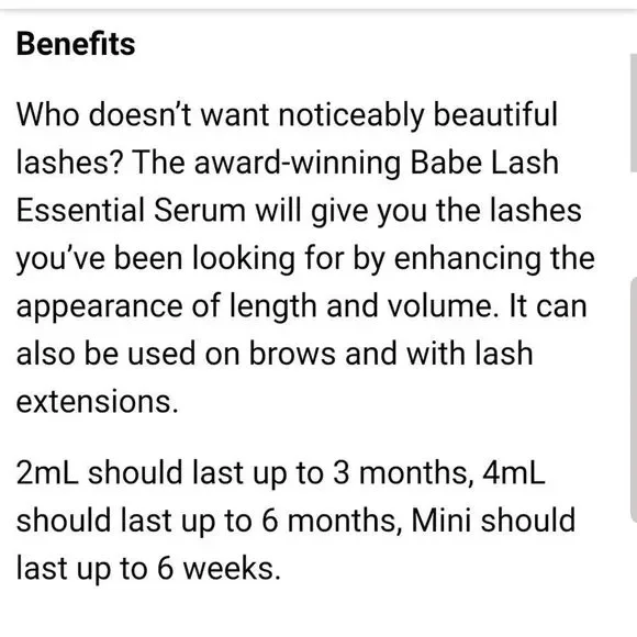 Babe Lash Enriching Growth Serum 2ml New Sealed. 6 month supply. Grow babe grow! - Picture 16 of 16